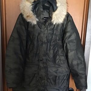 Goodfellow & Co. Men's Camouflage Parka with Faux Fur Hood